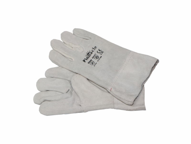 GLOVES 2.5″ CHROME LEATHER DOUBLE PALM WRIST