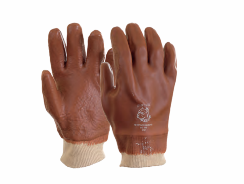 GLOVES BROWN KNIT WRIST BULLDOG