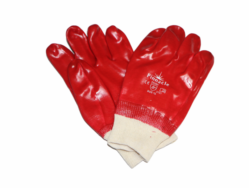 GLOVES RED KNIT WRIST PINNACLE