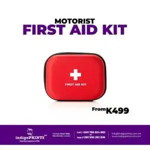 Motorist First Aid Kit at only K499. Get yours today! order now on +260 765 834 882 or +260 966 282 836