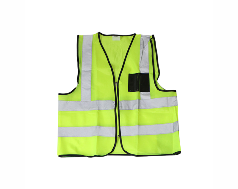 VEST LIME REFLECTIVE WITH ZIP & ID POUCH
