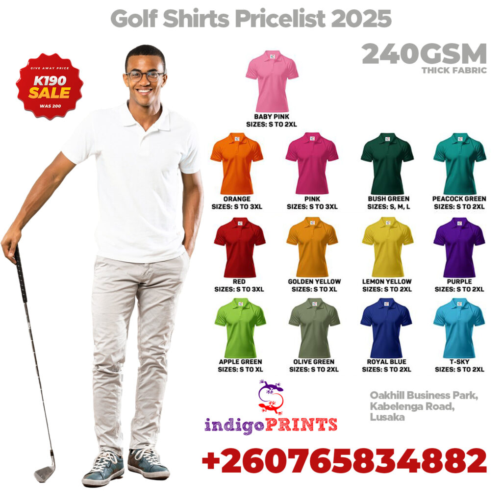 indigo PRINTS Plain Golf Shirts Pricelist