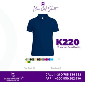 LSI Plain Golf Shirt 220 GSM Lusaka Zambia K220