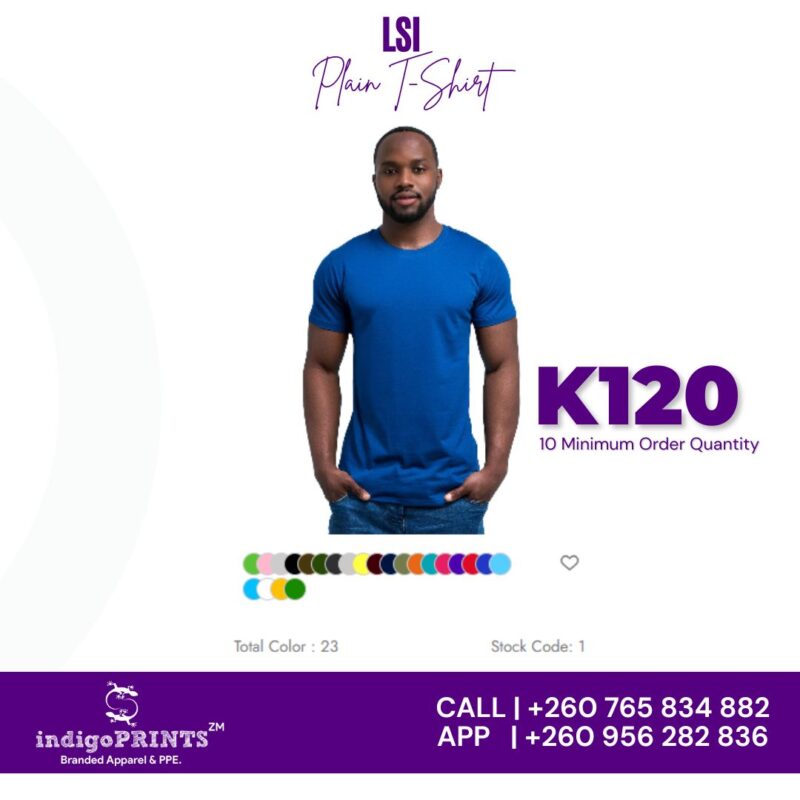 LSI Round Neck 140 GSM T-Shirt Lusaka Zambia